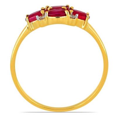 BUY 14K  GOLD NATURAL GLASS FILLED RUBY MULTI GEMSTONE RING